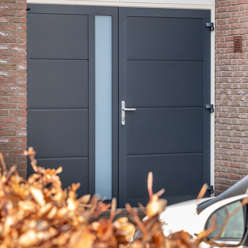 openslaande garagedeur antraciet