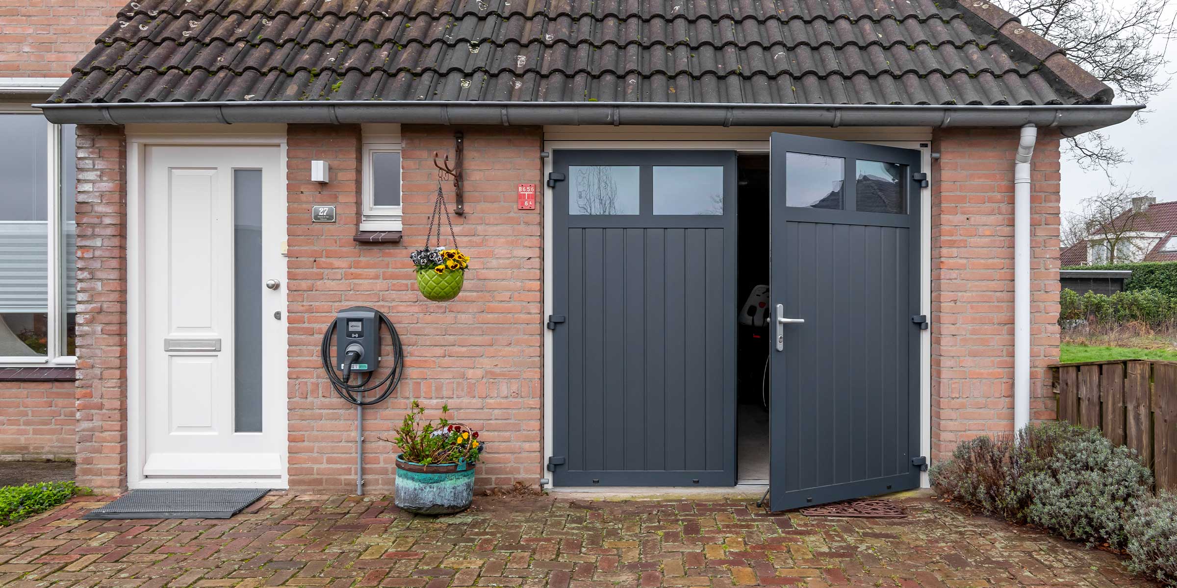 Openslaande garagedeuren antracietgrijs