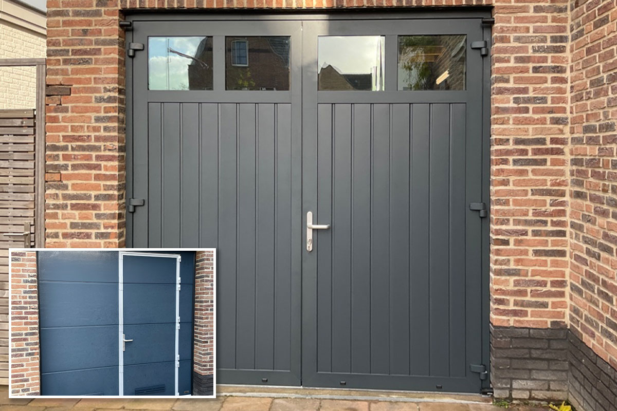 caspers onsierlijke garagedeur vervangen door met raampjes