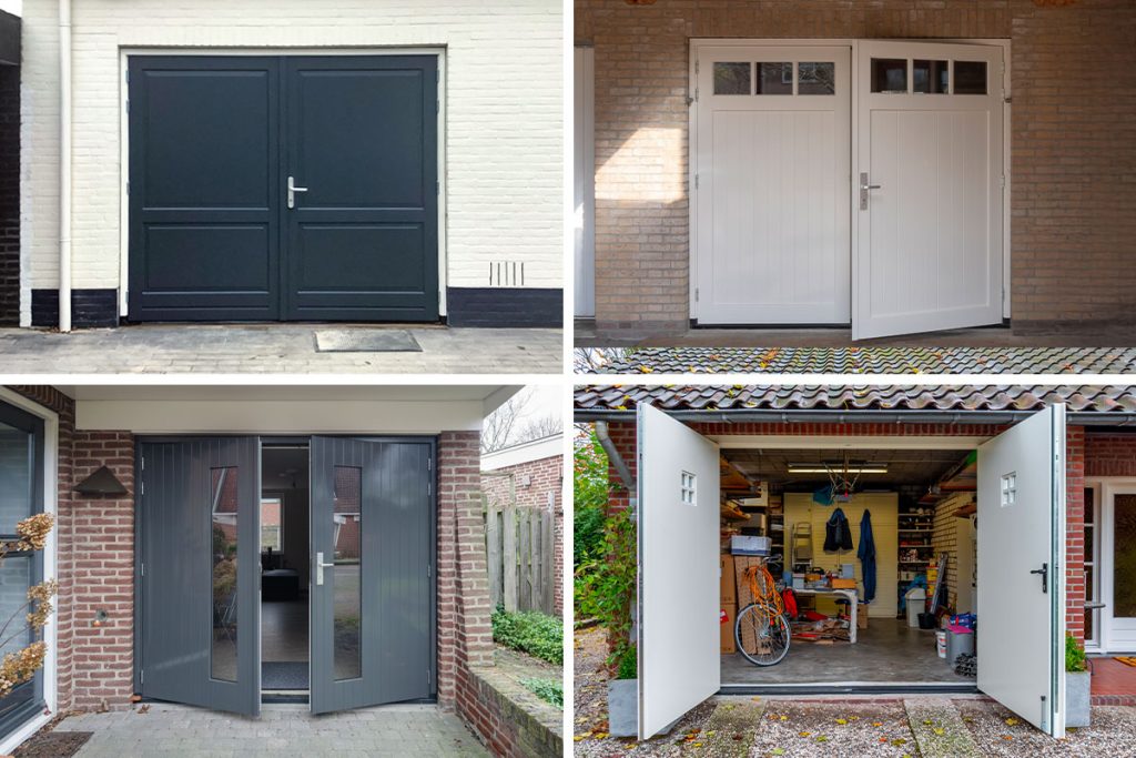 houten openslaande garagedeuren