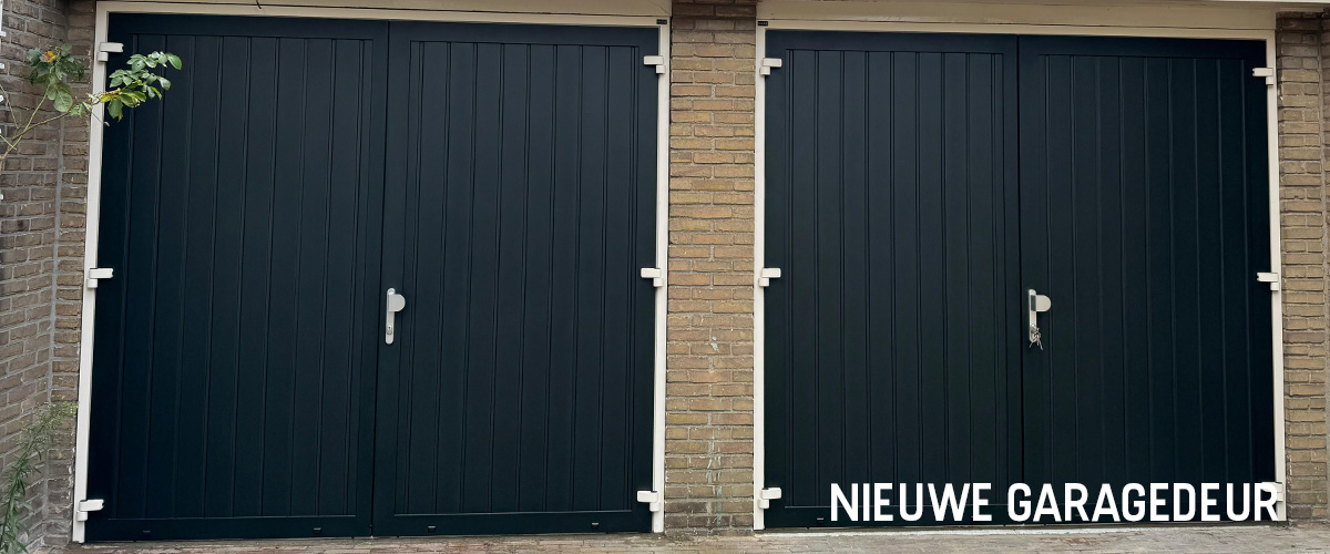 Dubbele garagedeur in nieuwe situatie