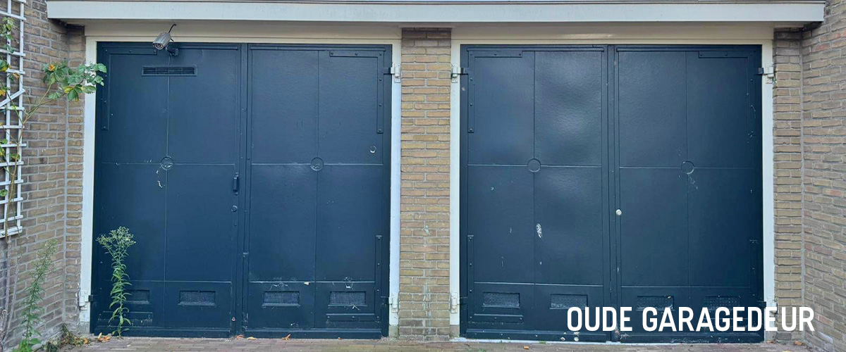 Dubbele garagedeur in oude situatie